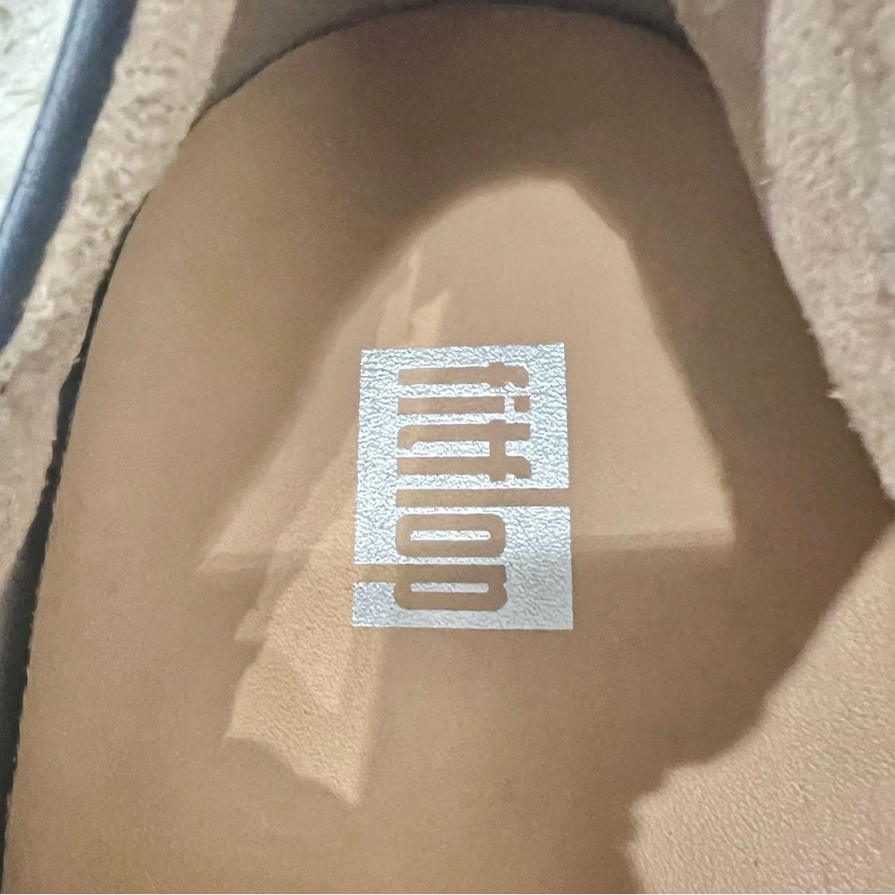 Fitflop Allegro Navy Blue Soft Leather Ballerina Round Toe Stretch Flats Size 9 - Picture 5 of 8
